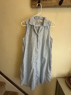 Joie Light Blue Sleeveless Shirt Dress M